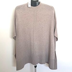 Ann Taylor Tan Poncho Sweater Size L/XL NWT